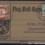 P) DR Flugpost Mi VI E.EL.P. auf Postkarte Rhein am Main, ME 1.800€