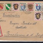 P) Fr. Zone All. Ausgaben Mi 5 + weitere, R-Brief Westhofen n. Bensheim