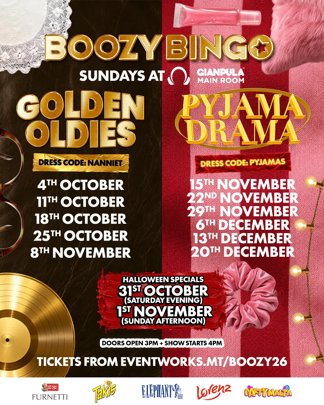 Boozy Bingo pres. Golden Oldies - 4th October