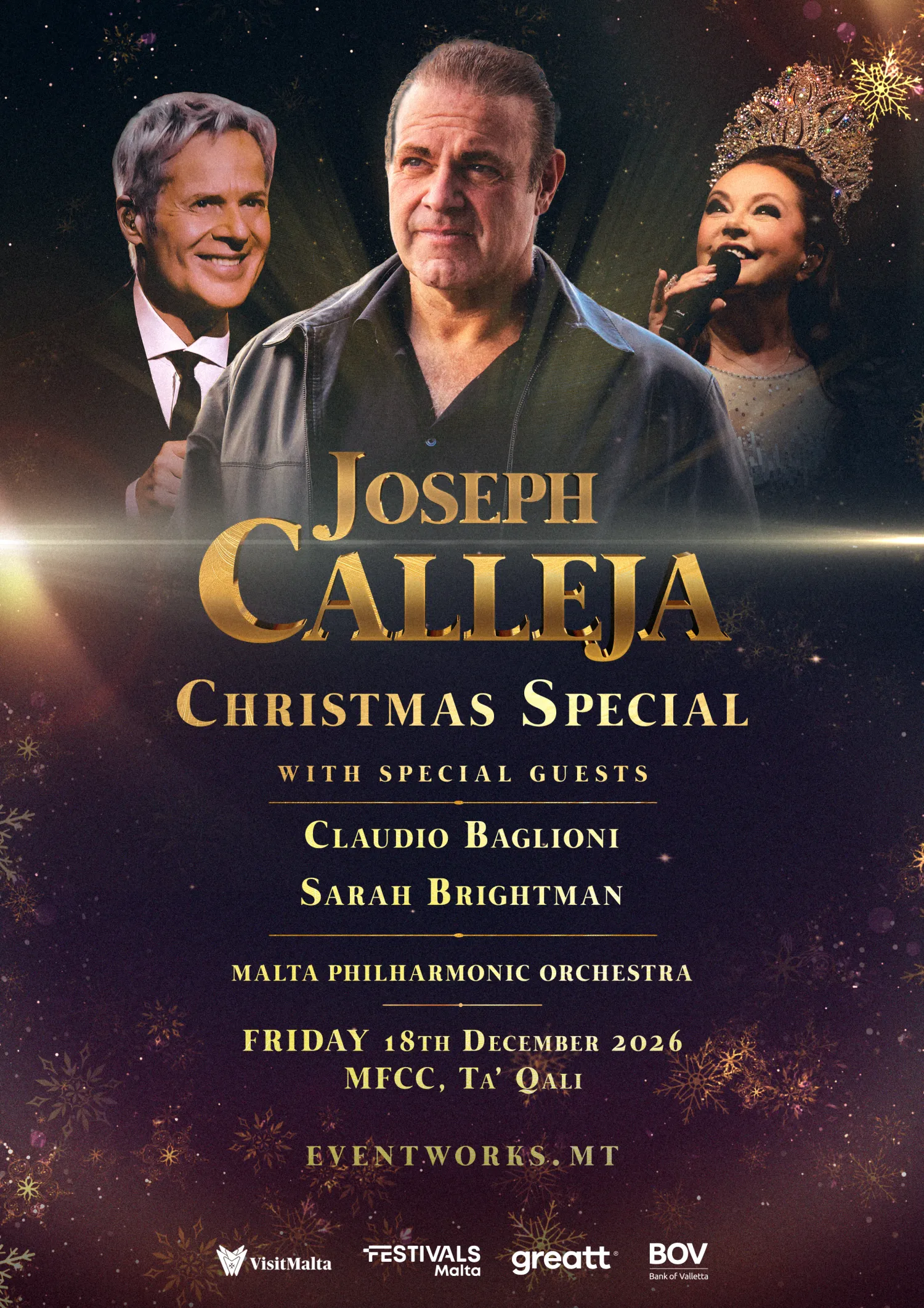Joseph Calleja Christmas Concert 2026 featuring Claudio Baglioni & Sarah Brightman