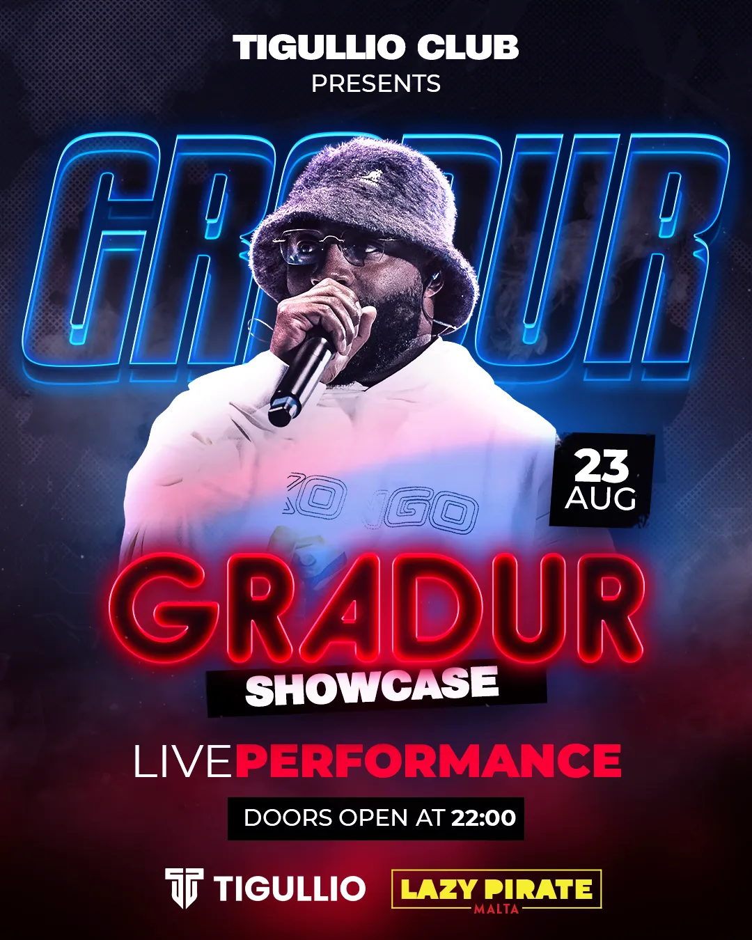 Gradur Live Showcase event in Tigullio, Malta