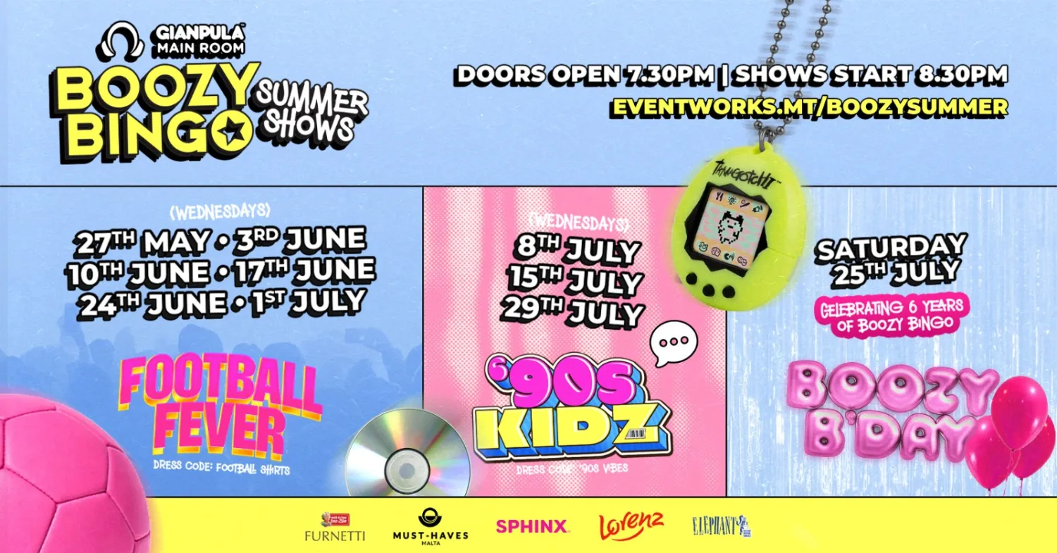 Boozy Bingo pres. FOOTBALL FEVER - 17th June event in Gianpula Main Room, Malta
