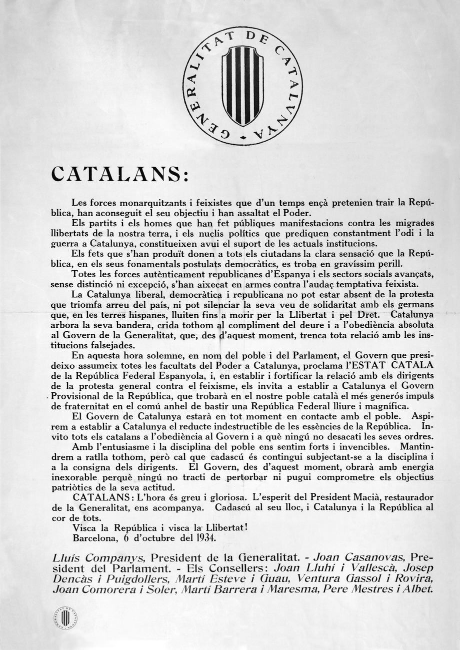 Proclamació de la República | 6 d'octubre de 1934