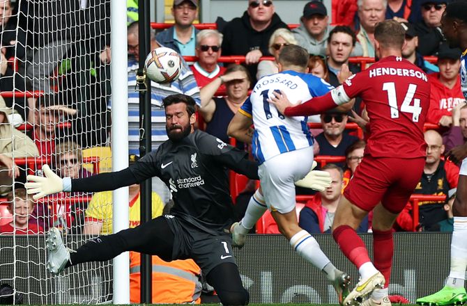 Premier League -Chok på Anfield - Brighton bringer sig i front efter fire minutter