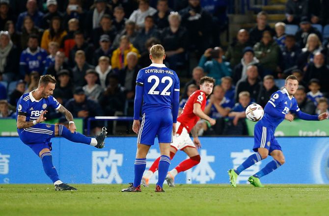 Premier League -Flotte mål da Leicester smadrede Nottingham Forest
