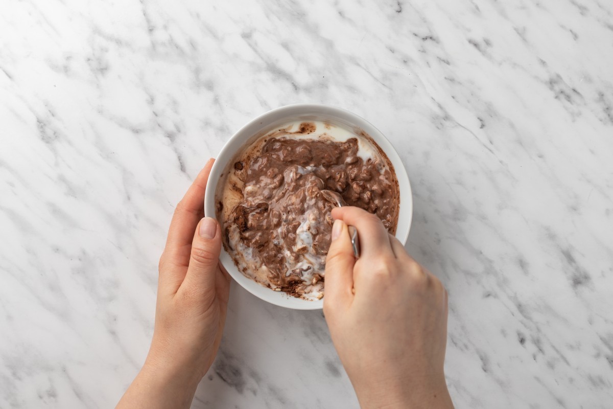 Recept voor Havermout met cacao en amandelen