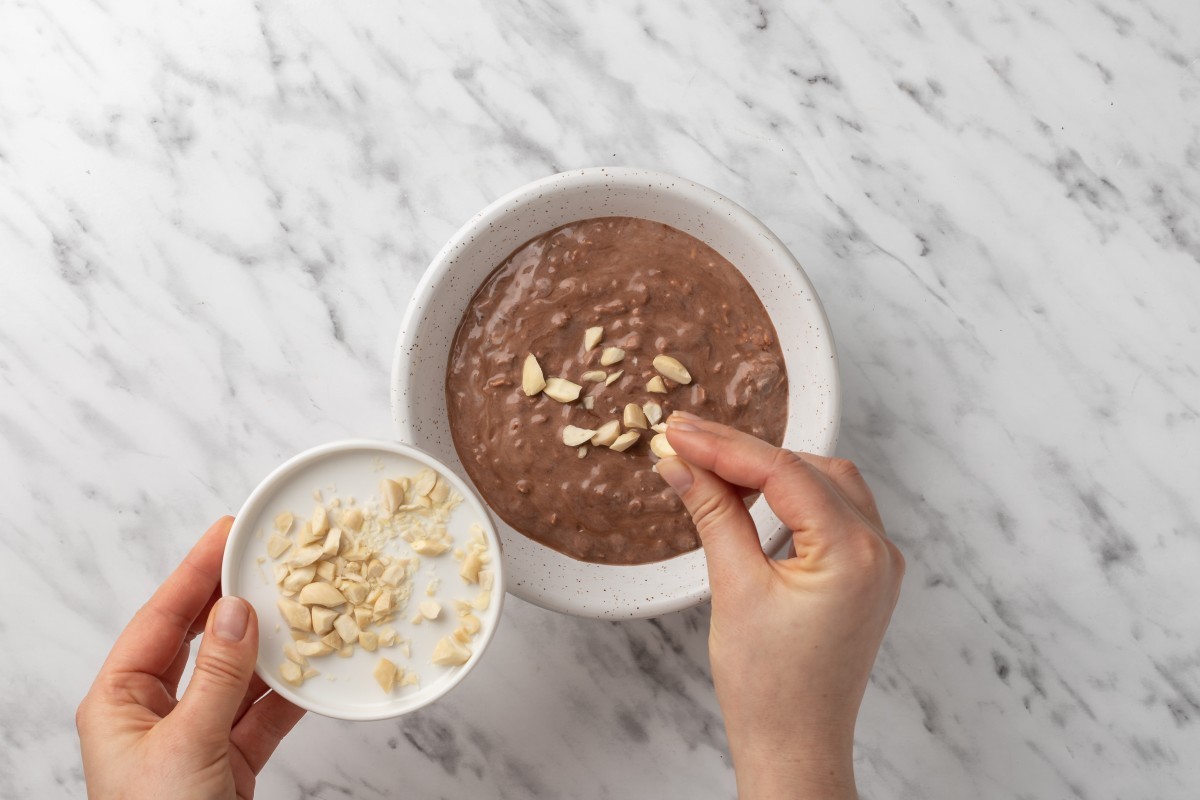 Recept voor Havermout met cacao en amandelen