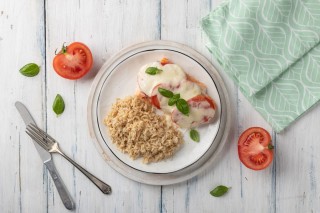 Zalm Caprese met rijst