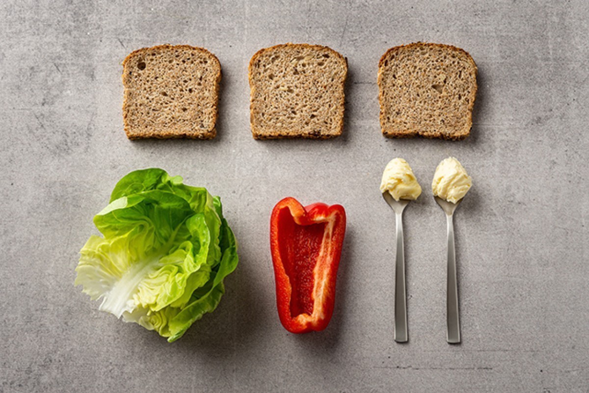 Recept voor Broodje met sla en paprika