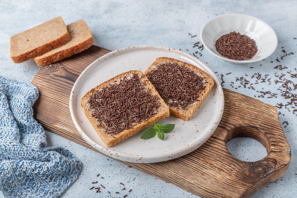Recept voor Broodjes met boter en hagelslag