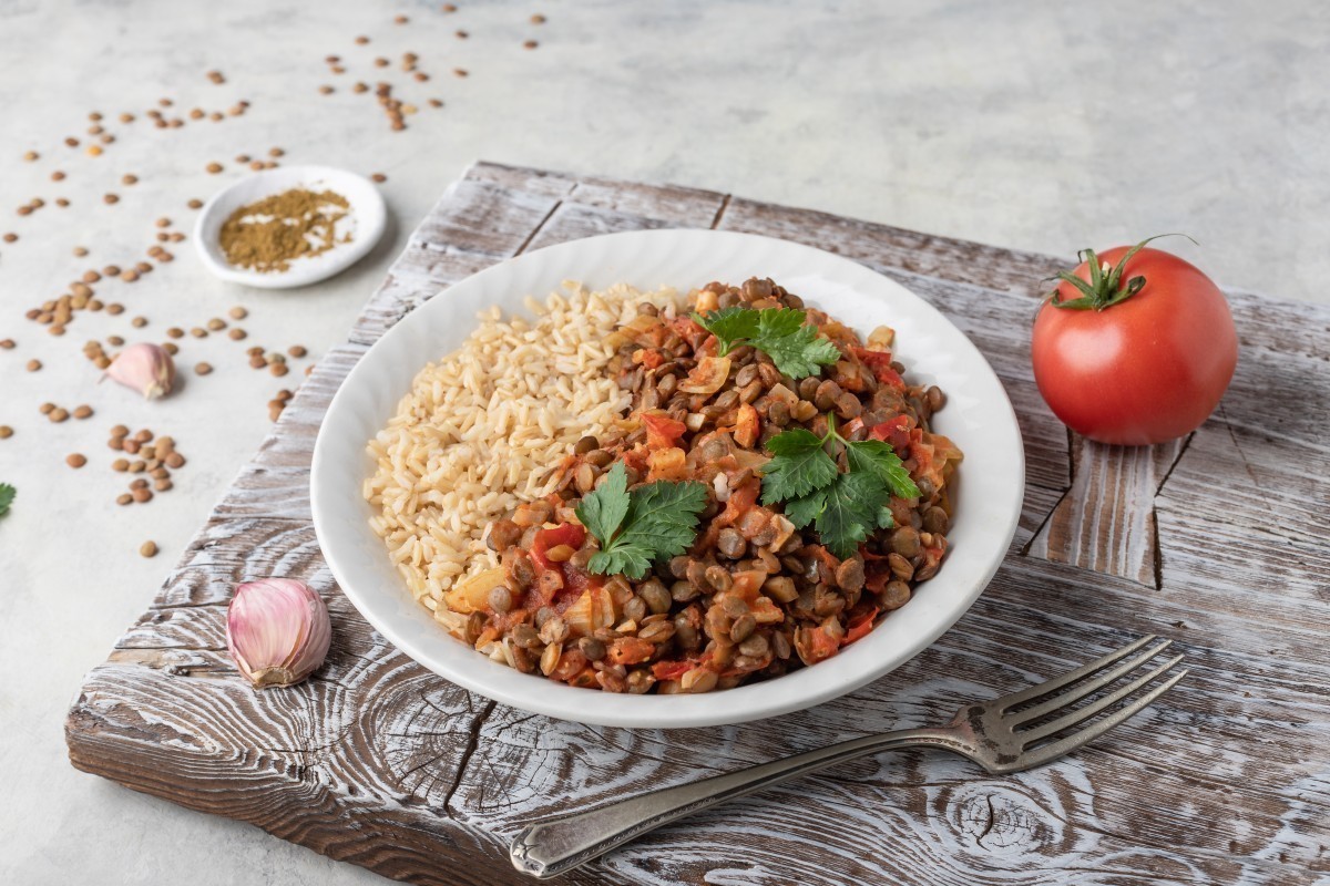 Lentejas indias con arroz