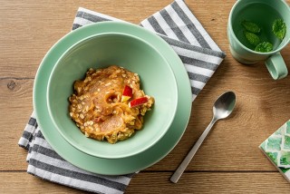 Fiocchi d'avena con mousse di mele
