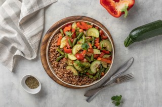 Lecso with green beans and buckwheat