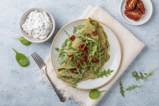 Hartige pannenkoek met spinazie