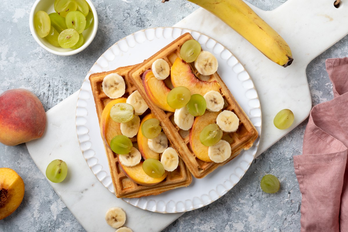 Waffles with fruit