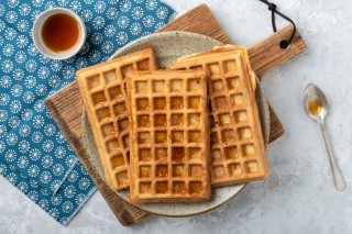 Wafels met ahornsiroop