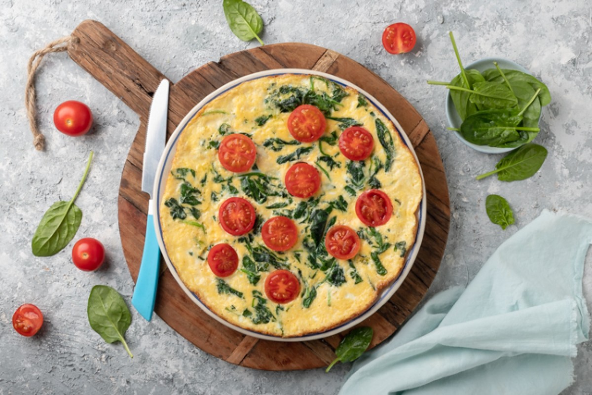 Omelette aux épinards