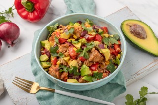 Arroz de pavo frito al estilo mexicano
