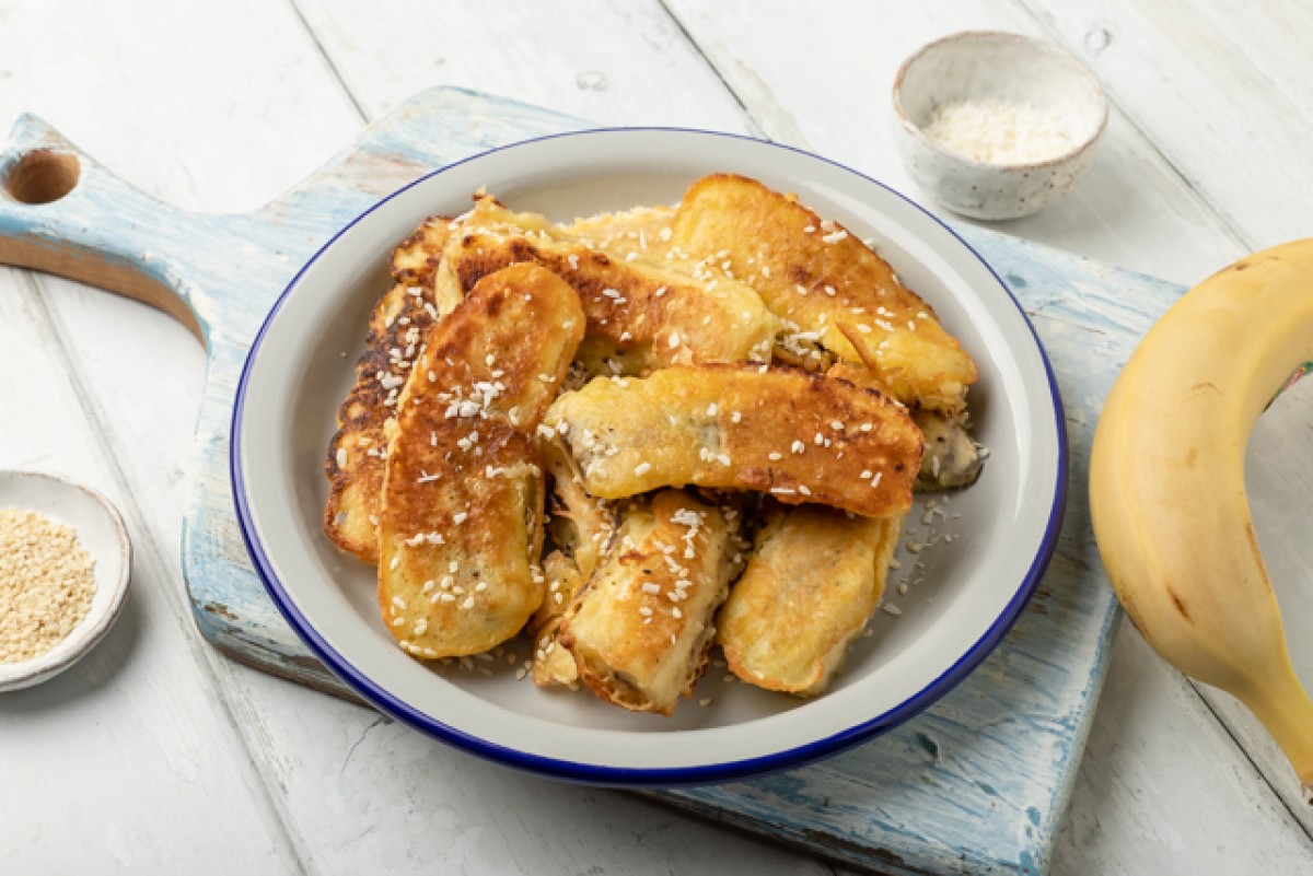 Banane fritte in pastella di cocco