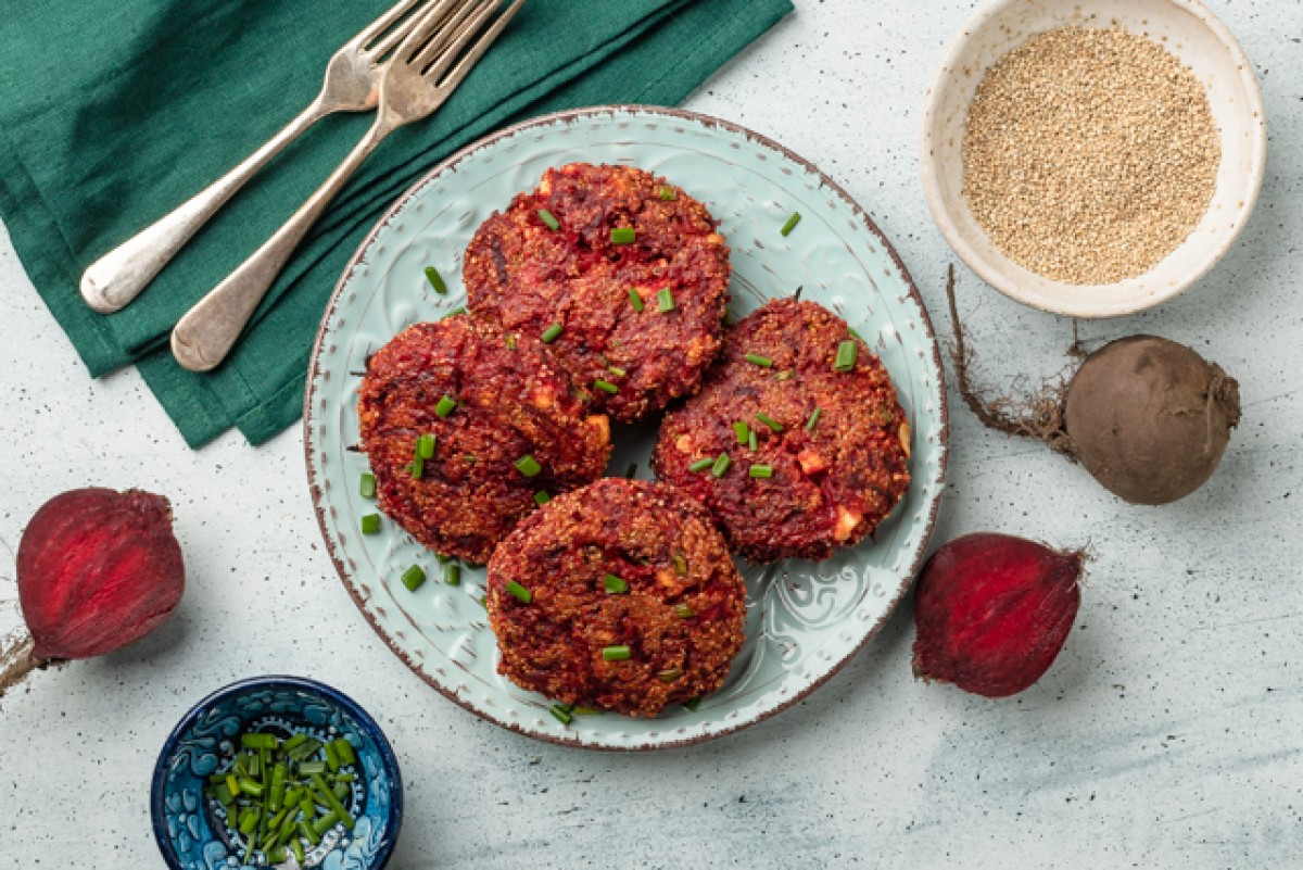Burgers de betteraves au quinoa et feta