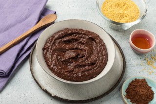 Budino di miglio al cioccolato con latte vegetale