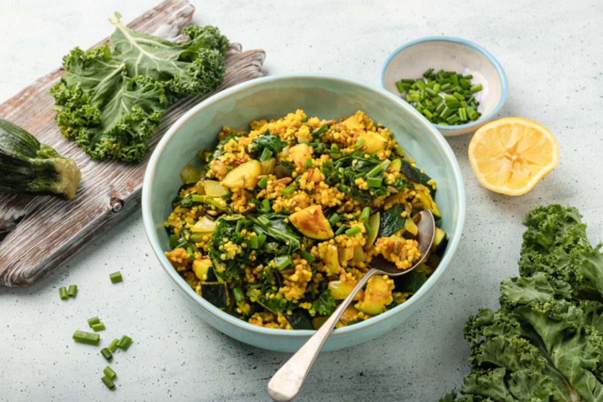 Miglio con cavolo nero e zucchine
