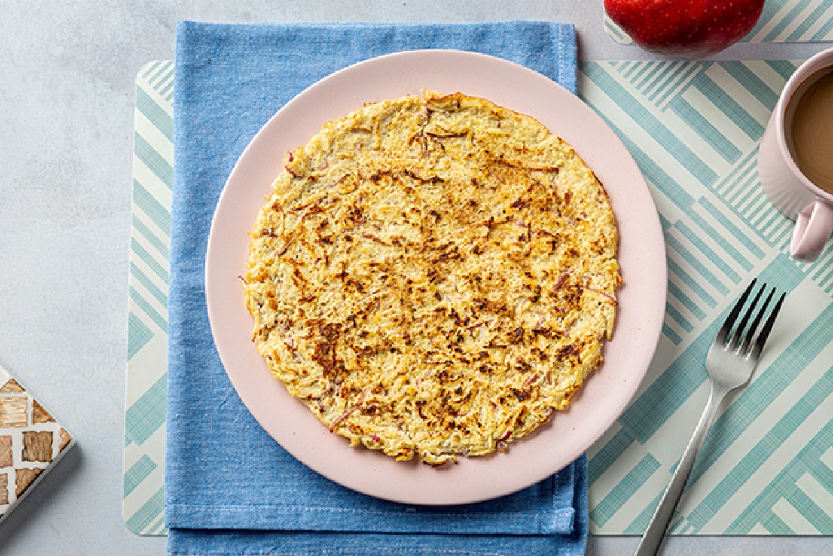 Kaneelomelet met appels en zemelen