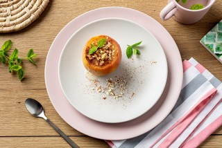 Gestoomde appels met amandelen