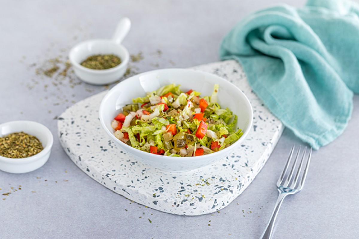 Salade met courgette en chinese kool