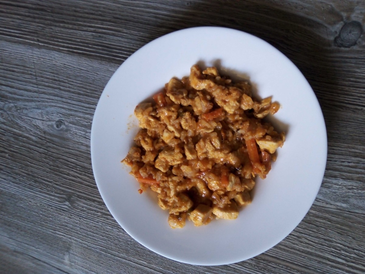 Ryż z kurczakiem w sosie słodko kwaśnym