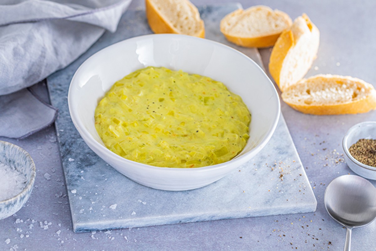 Zuppa di formaggio e porri