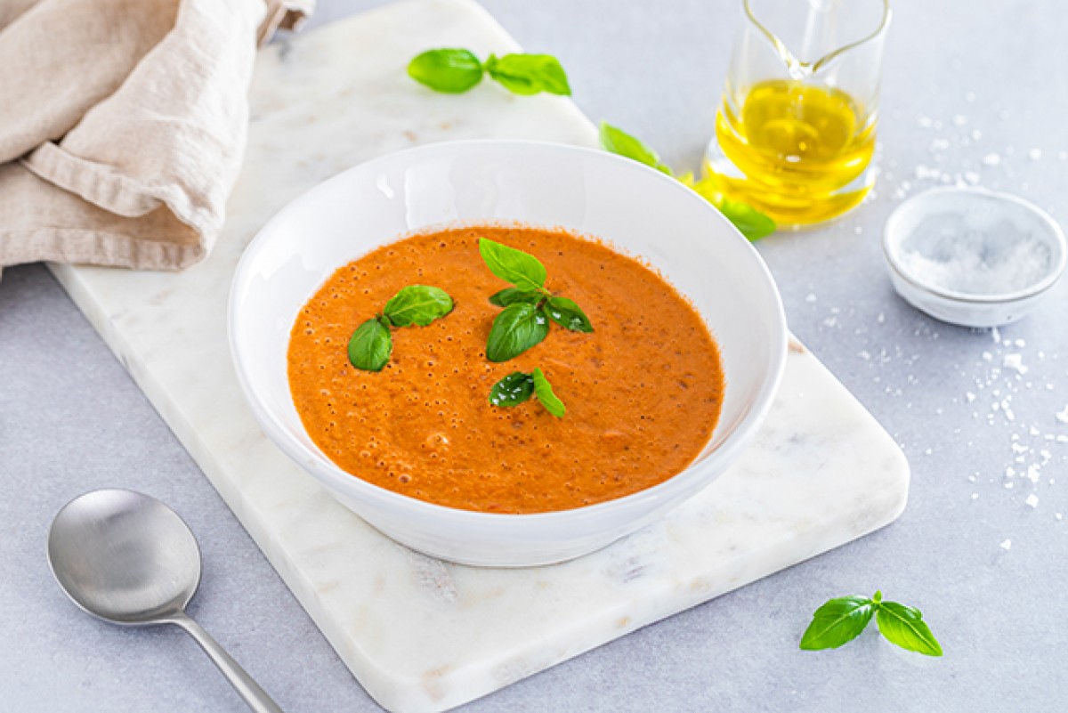 Cold watermelon and tomato soup