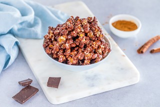 Zelfgemaakte chocolade popcorn