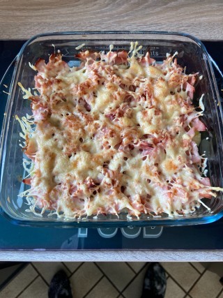 Courgettes bacon gratinées