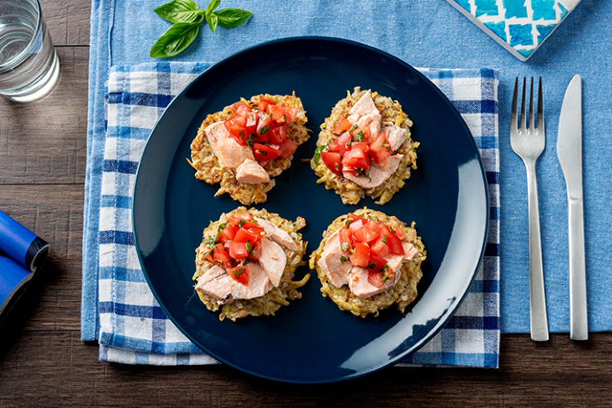 Frittelle di patate con salmone
