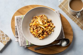 Avena de canela con pera y manzana