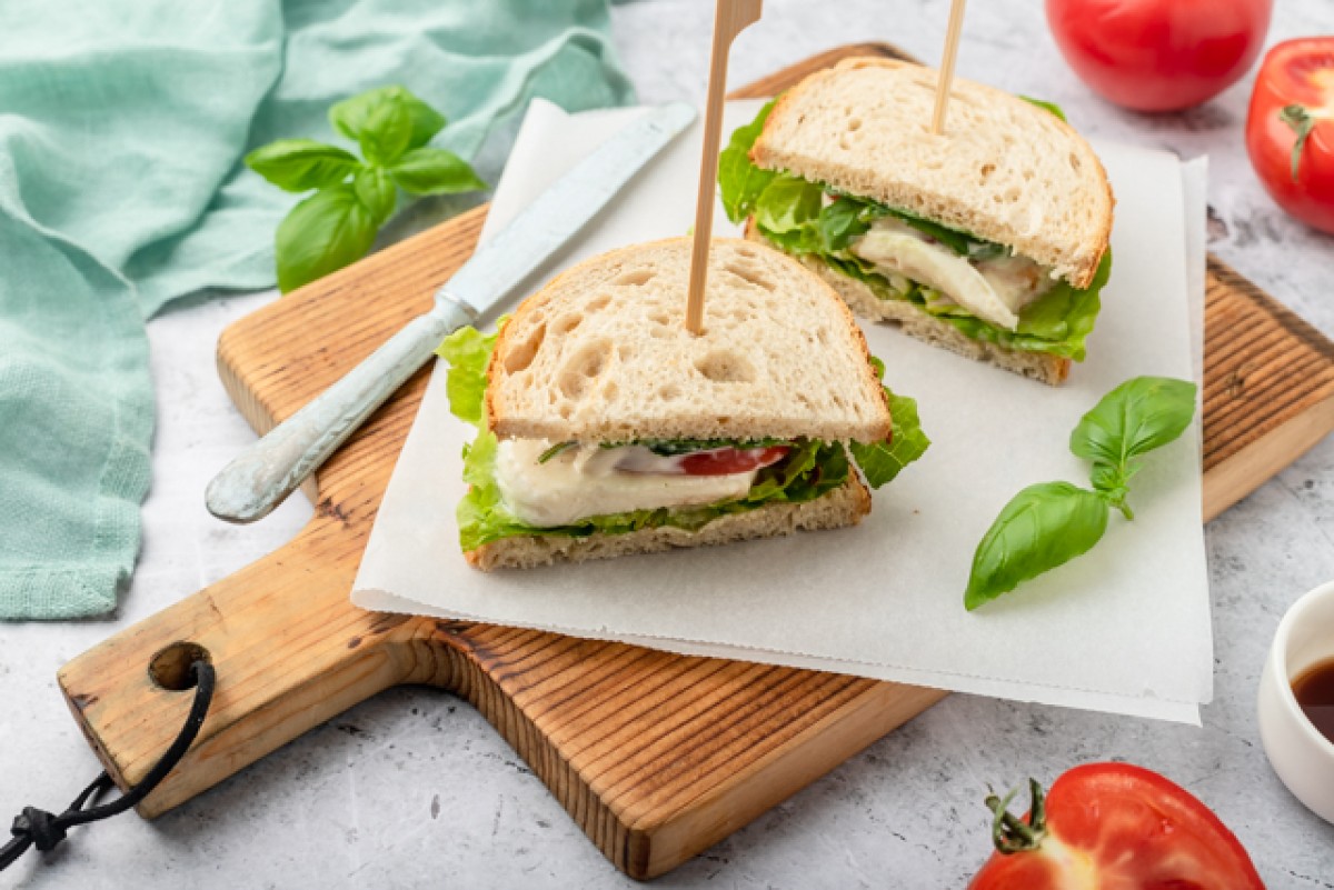 Warm caprese sandwich