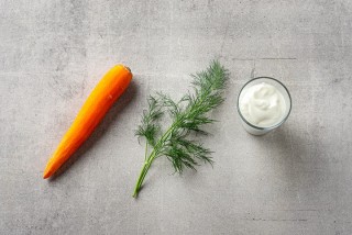 Natural yoghurt with carrot and dill