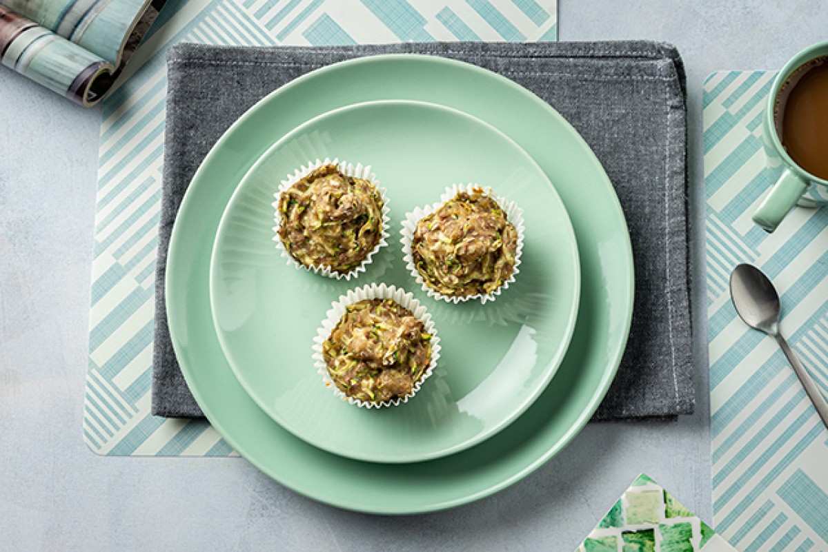 Muffins with courgette and flax seeds