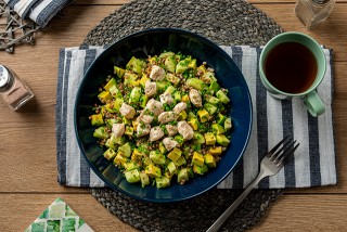 Avocado, chicken and cucumber salad