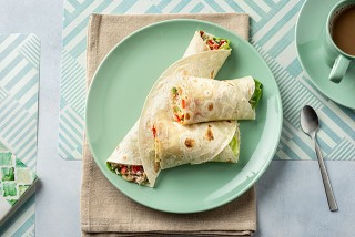 Vegetarian tortilla with vegetables and rice