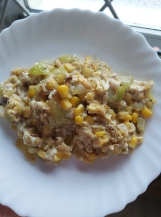 Scrambled eggs with corn