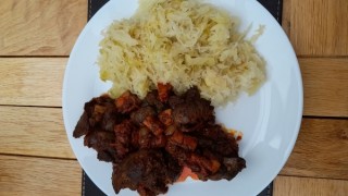 Fried liver with bacon