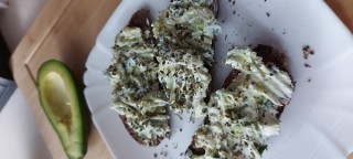 Avocado and feta paste sandwiches