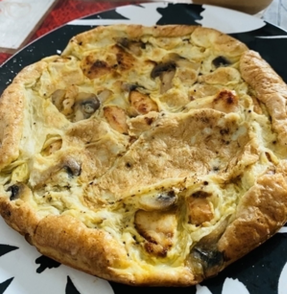 Hähnchen-Champignons-Omelett