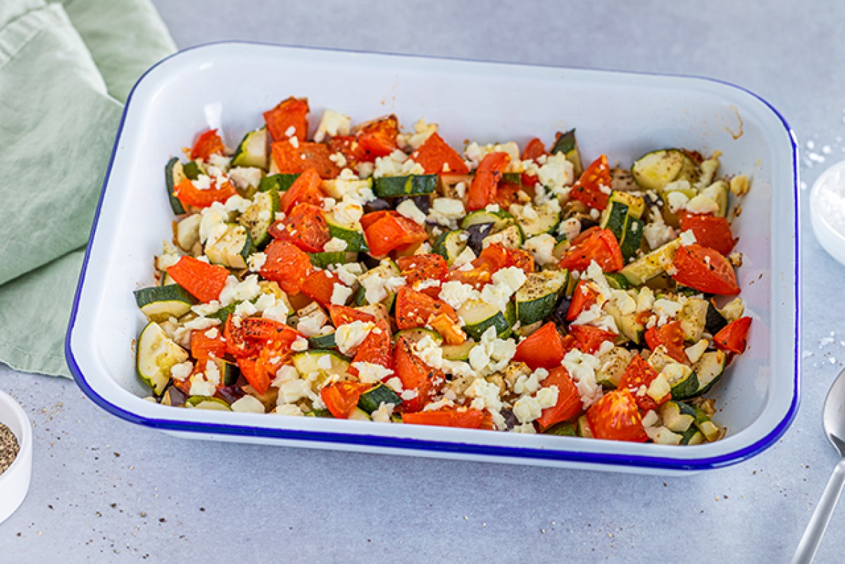 Pommes de terre au four à la feta et aubergine