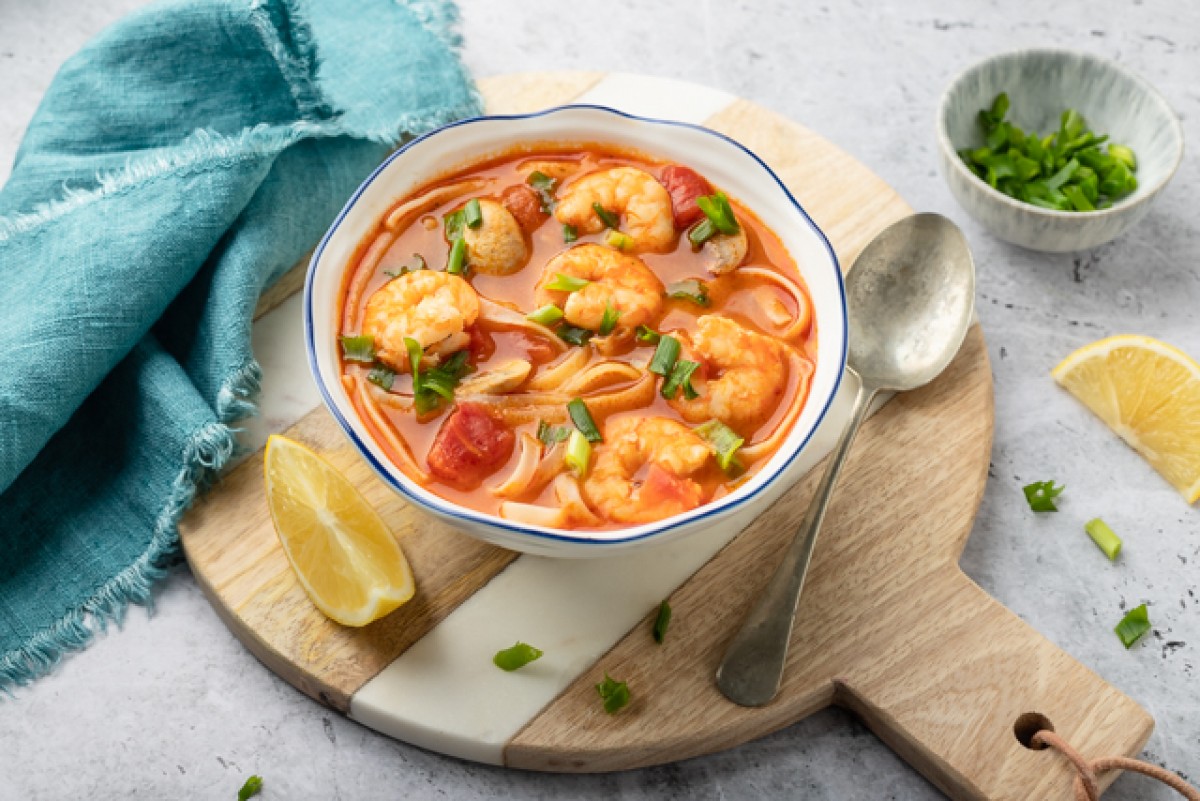 Tom yum soup with shrimps