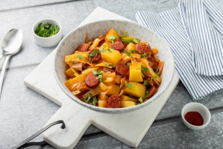Potato, cabbage and chorizo goulash