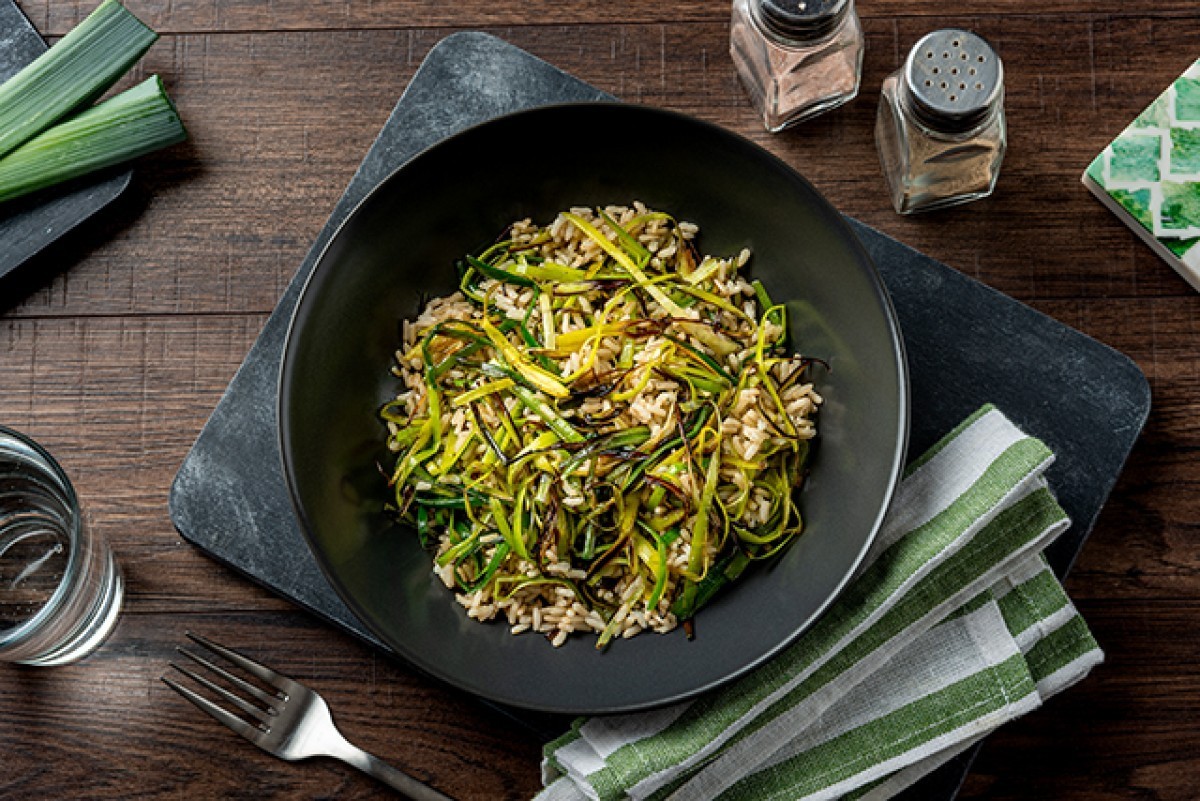 Salade de riz aux poireaux