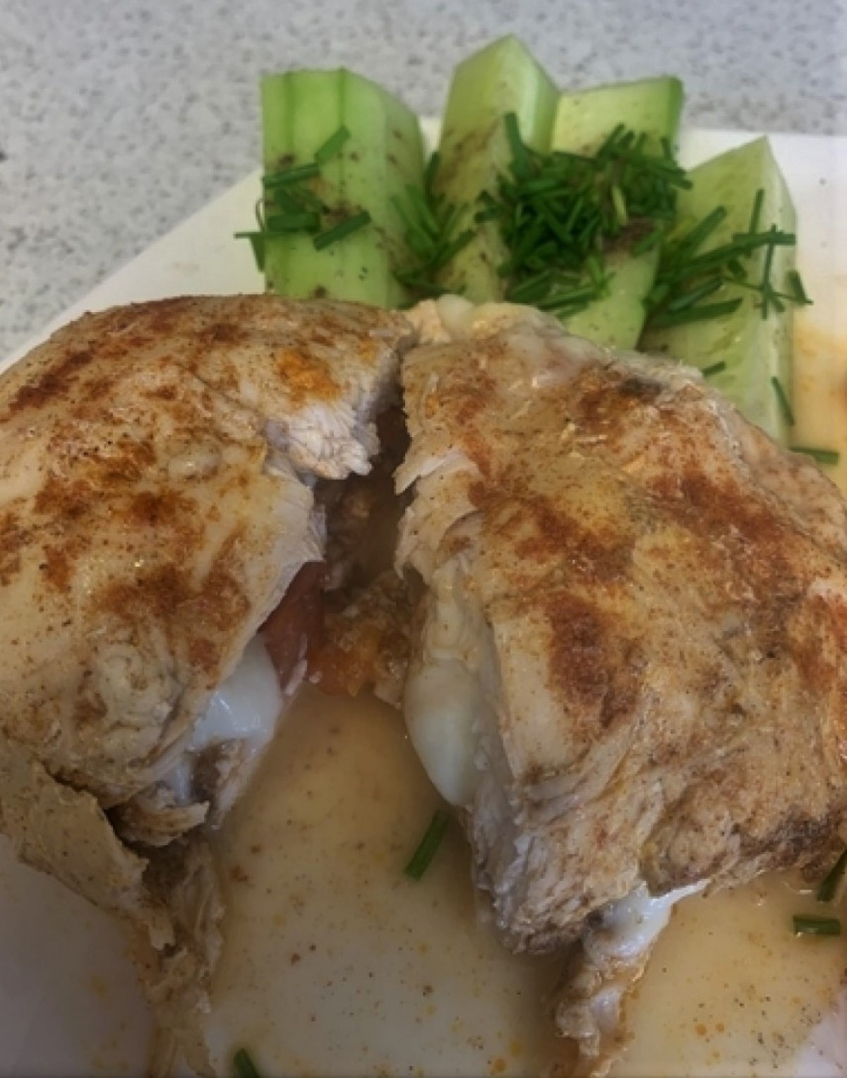 Gebackene Hähnchenrouladen mit Mozzarella